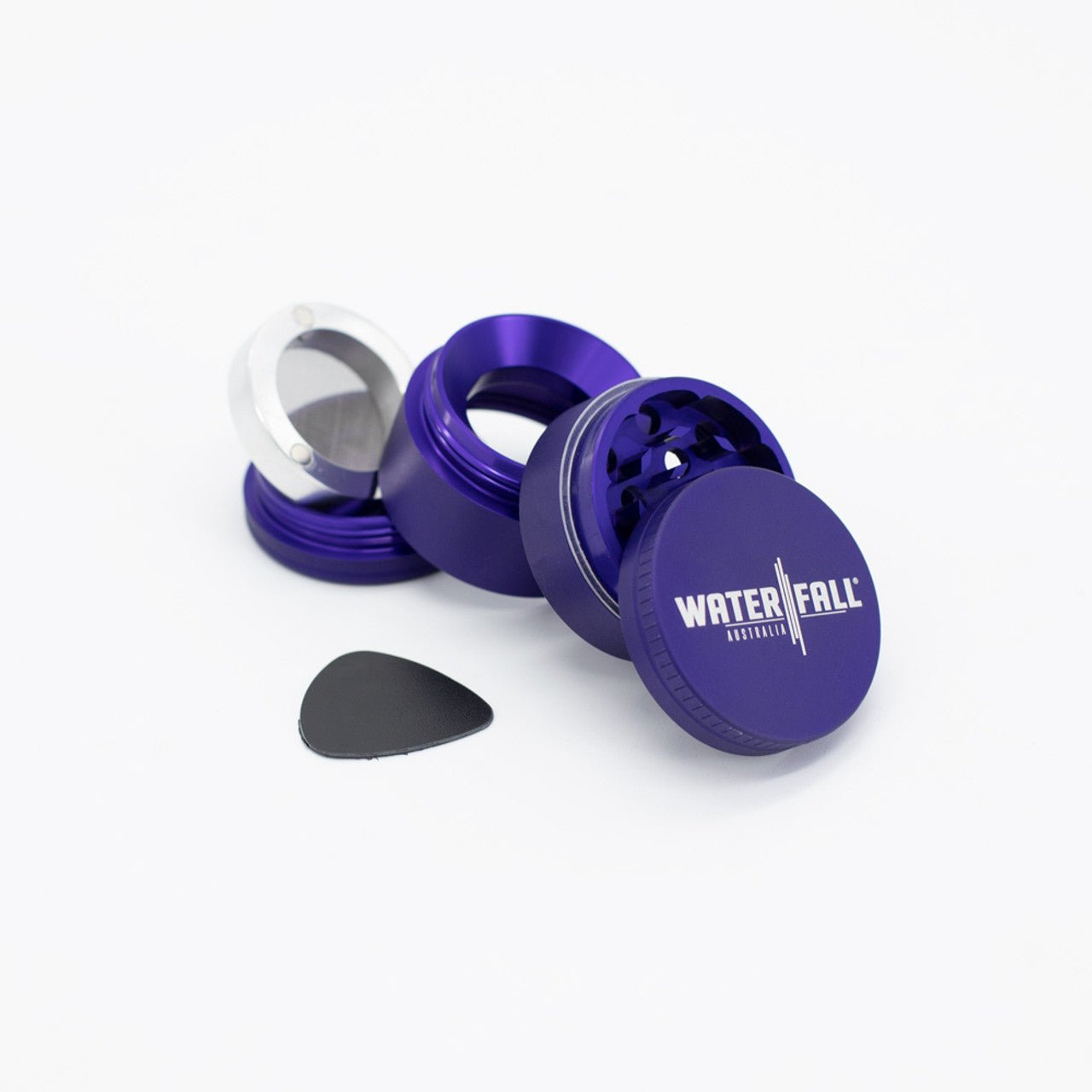 Waterfall 4-Piece Dry Herb Grinder with Removable Screen - Matte (43mm) - Image 3